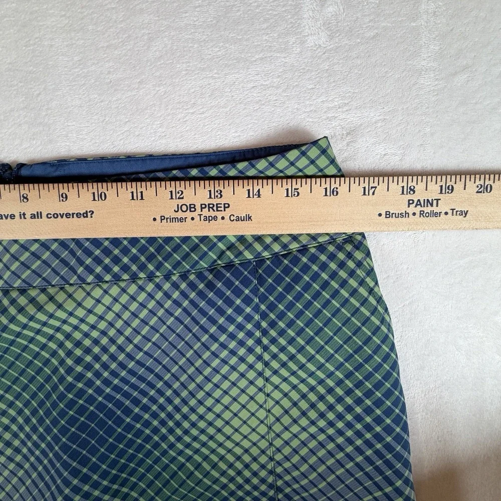 Nike Golf Skort Womens Sz 8 Green Blue Plaid‎ Dri-Fit Stretchy 2 in 1